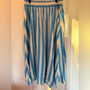 Blue and White Striped Women's Skirt